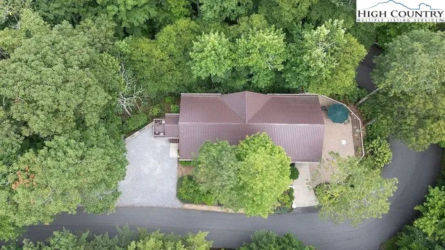 an aerial view of a house