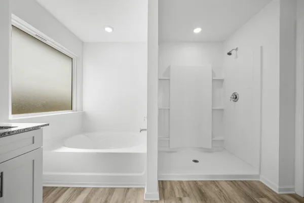 a view of a room with racks on the wall