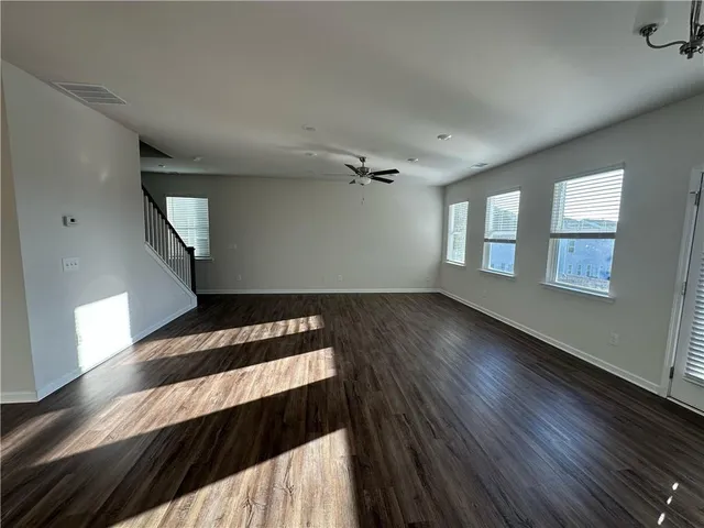 a view of entryway with wooden floor