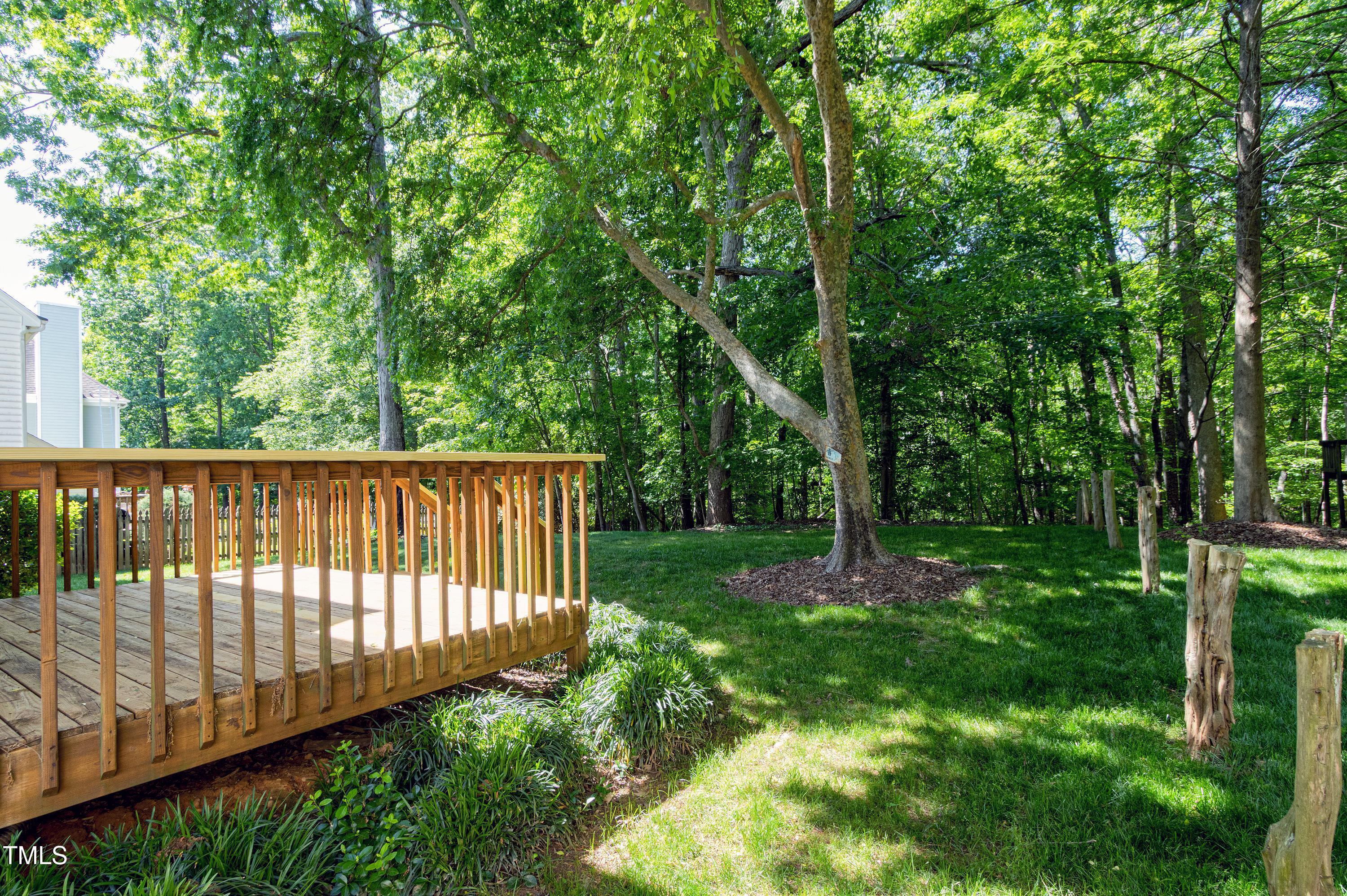 300 Silvercliff Trail Cary, NC 27513 - Photo 25 of 27 a view of a backyard with large trees