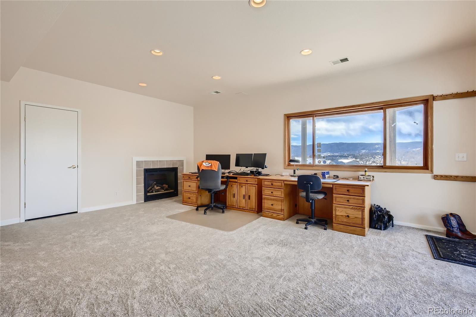 3961 Bear Canyon Circle Sedalia, CO 80135 - Photo 21 of 40 a view of a livingroom with furniture hardwood floor and a fireplace