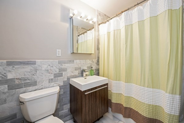 16 Addington Road, Unit 46 Brookline, MA 02445 - Photo 16 of 24 a bathroom with a sink a toilet and a mirror