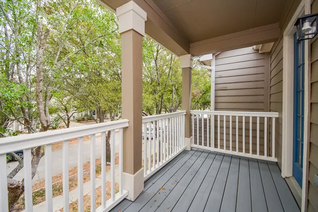a view of a wooden deck