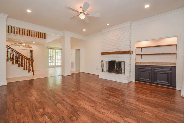 a view of entryway with stairs and a window
