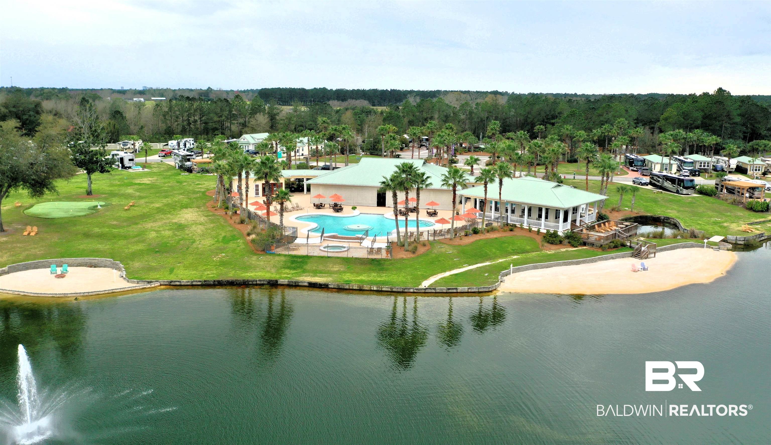 28152 Migratory Way Elberta, AL 36530 - Photo 20 of 54 Bird's eye view of a pool area and a large body of water