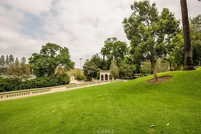 a view of a golf course with a lake