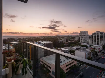 a view of city from balcony