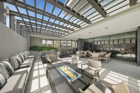 a living room with furniture