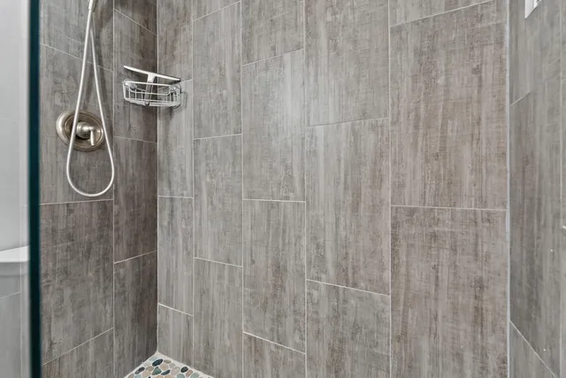 a bathroom with a shower