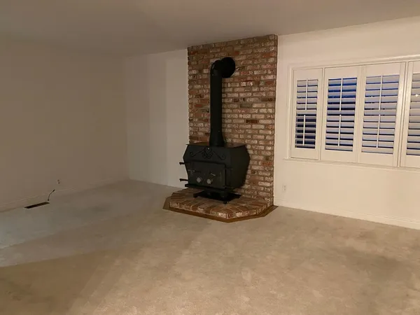 a room with a large window