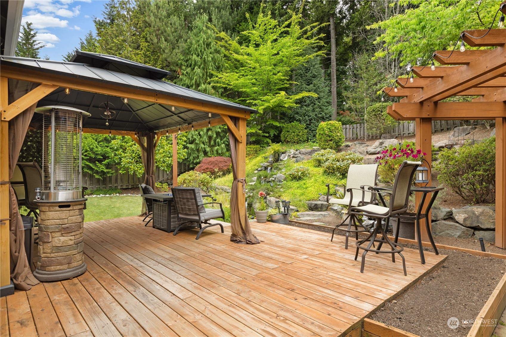 27746 Maple Ridge Way Southeast Maple Valley, WA 98038 - Photo 28 of 37 a backyard of a house with seating space