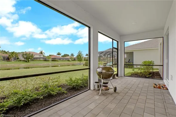 a view of outdoor space with seating area