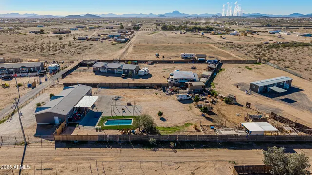 an aerial view of a house