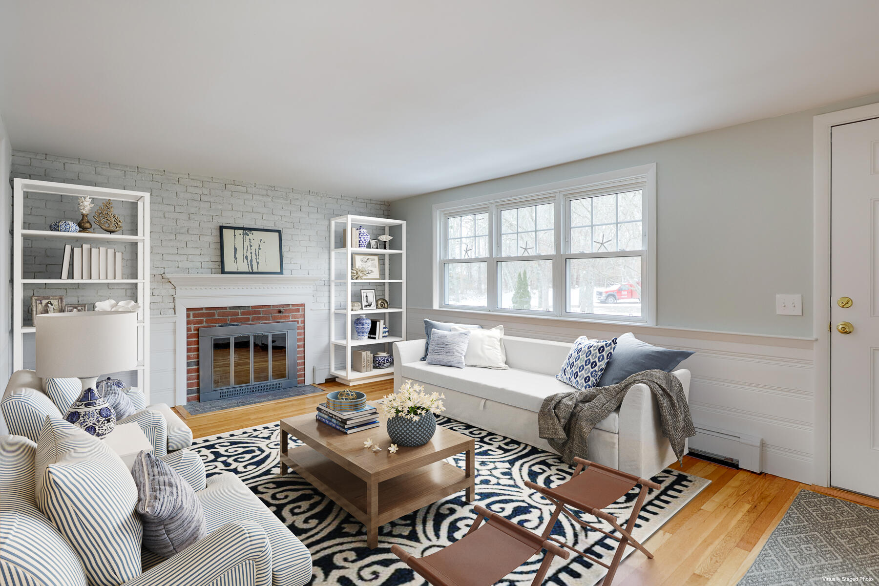 98 Long Road Harwich, MA 02645 - Photo 8 of 31 a living room with furniture large window and a fireplace