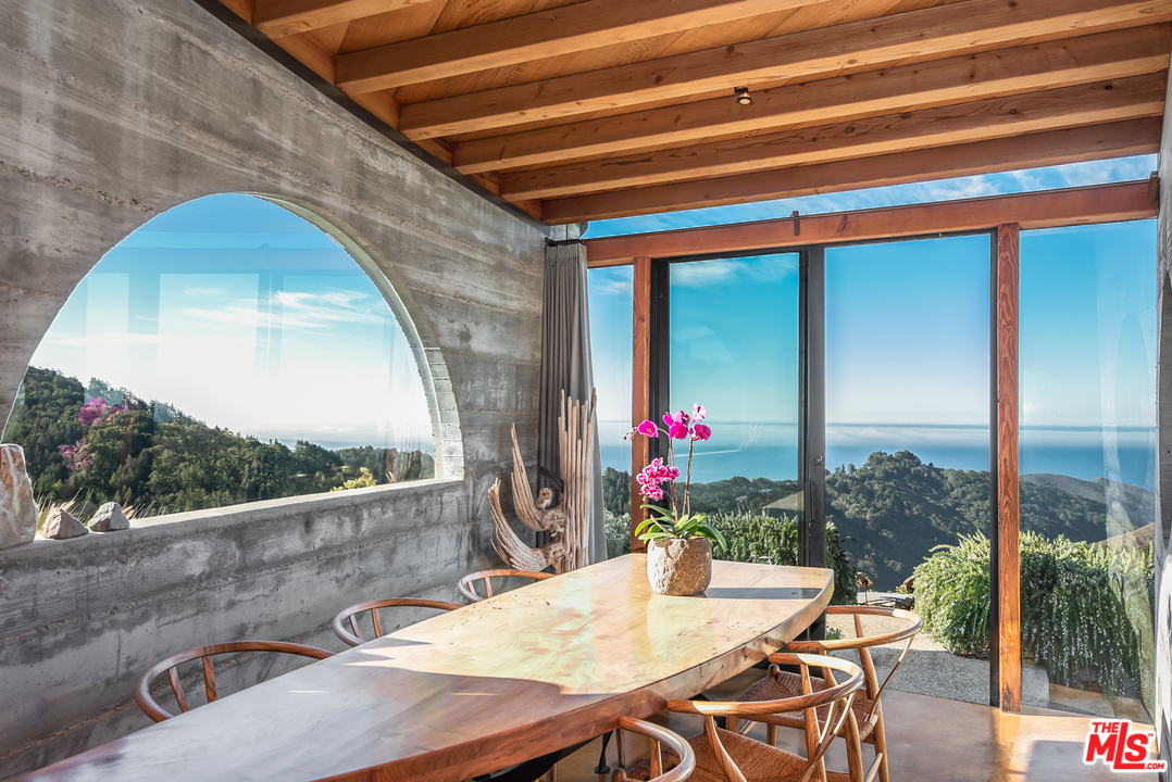 a outdoor view with a sitting space