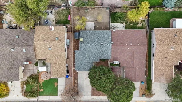an aerial view of multiple house