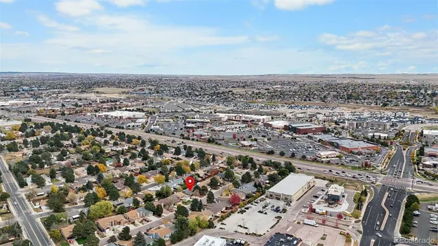 an aerial view of multiple house