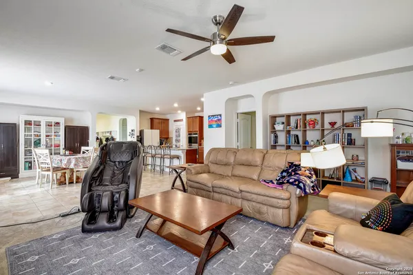 a living room with furniture