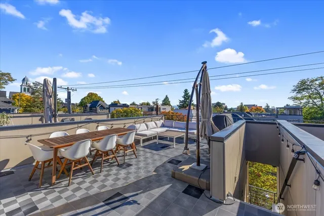 a view of outdoor space with seating area