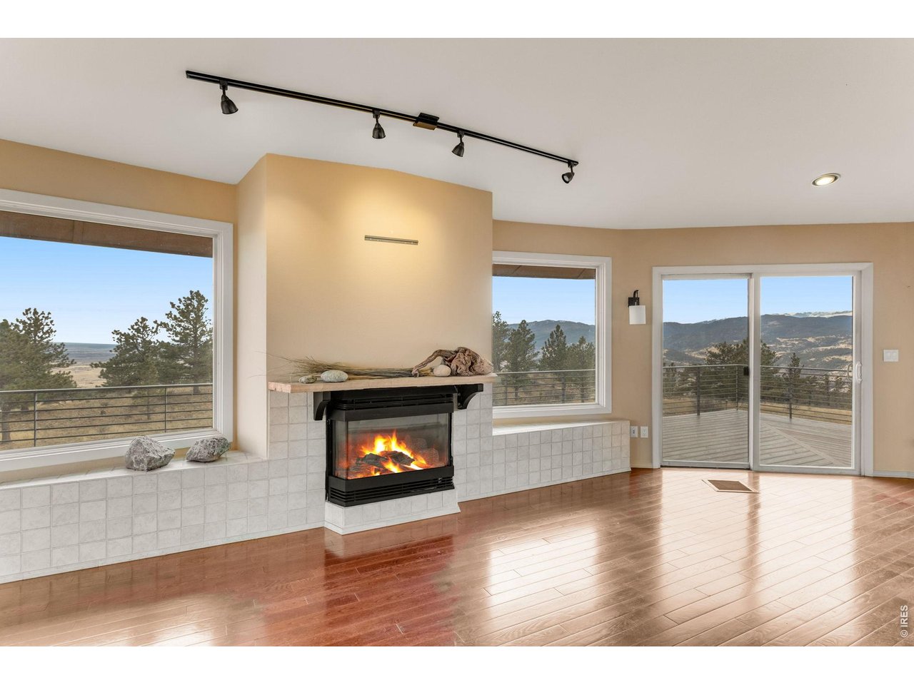 3001 Eagle Ridge Road Lyons, CO 80540 - Photo 17 of 50 a view of empty room with wooden floor and fireplace