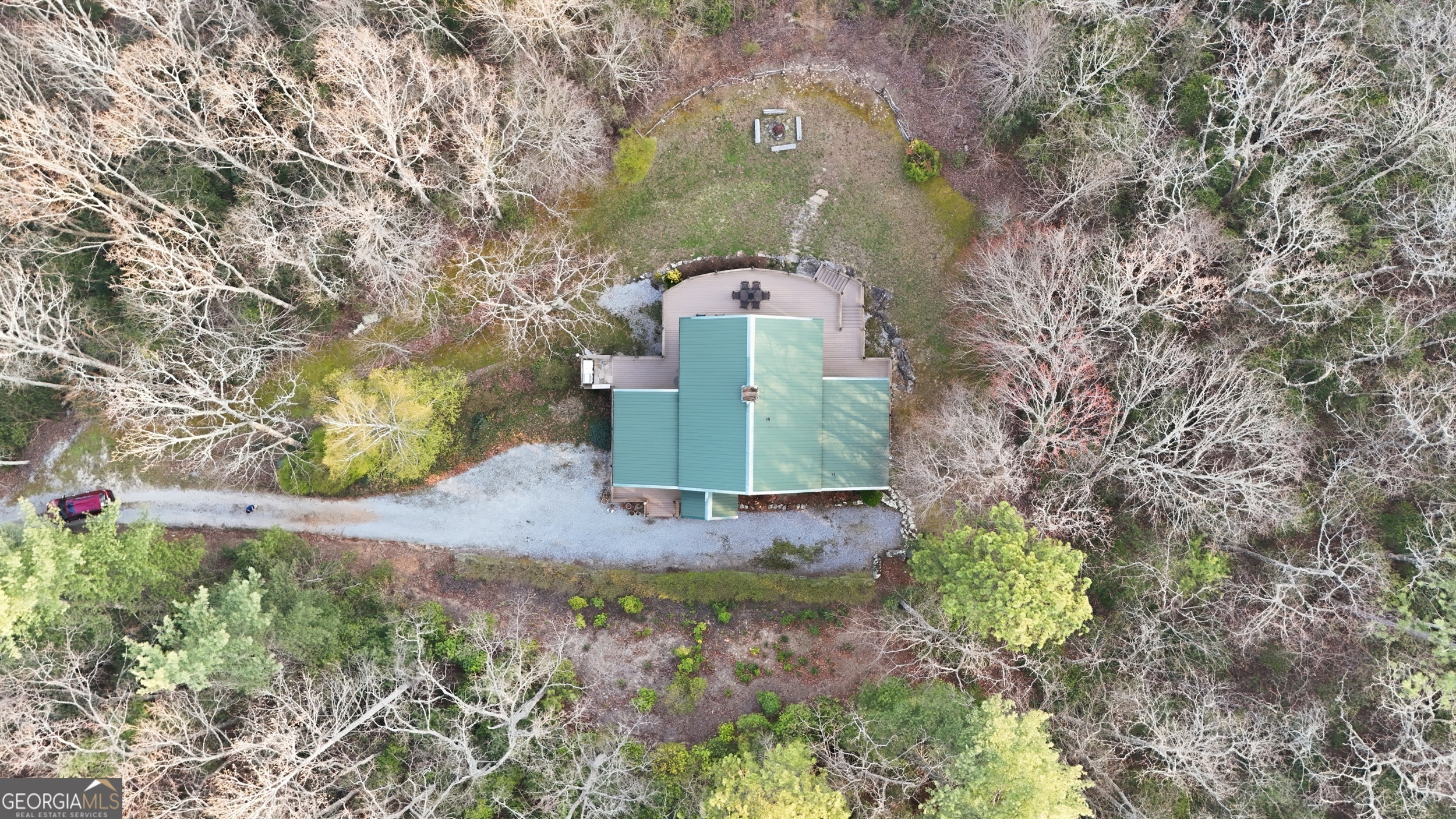 526 Grandaddy Still Road Scaly Mountain, NC 28775 - Photo 43 of 65 an aerial view of a house with a yard