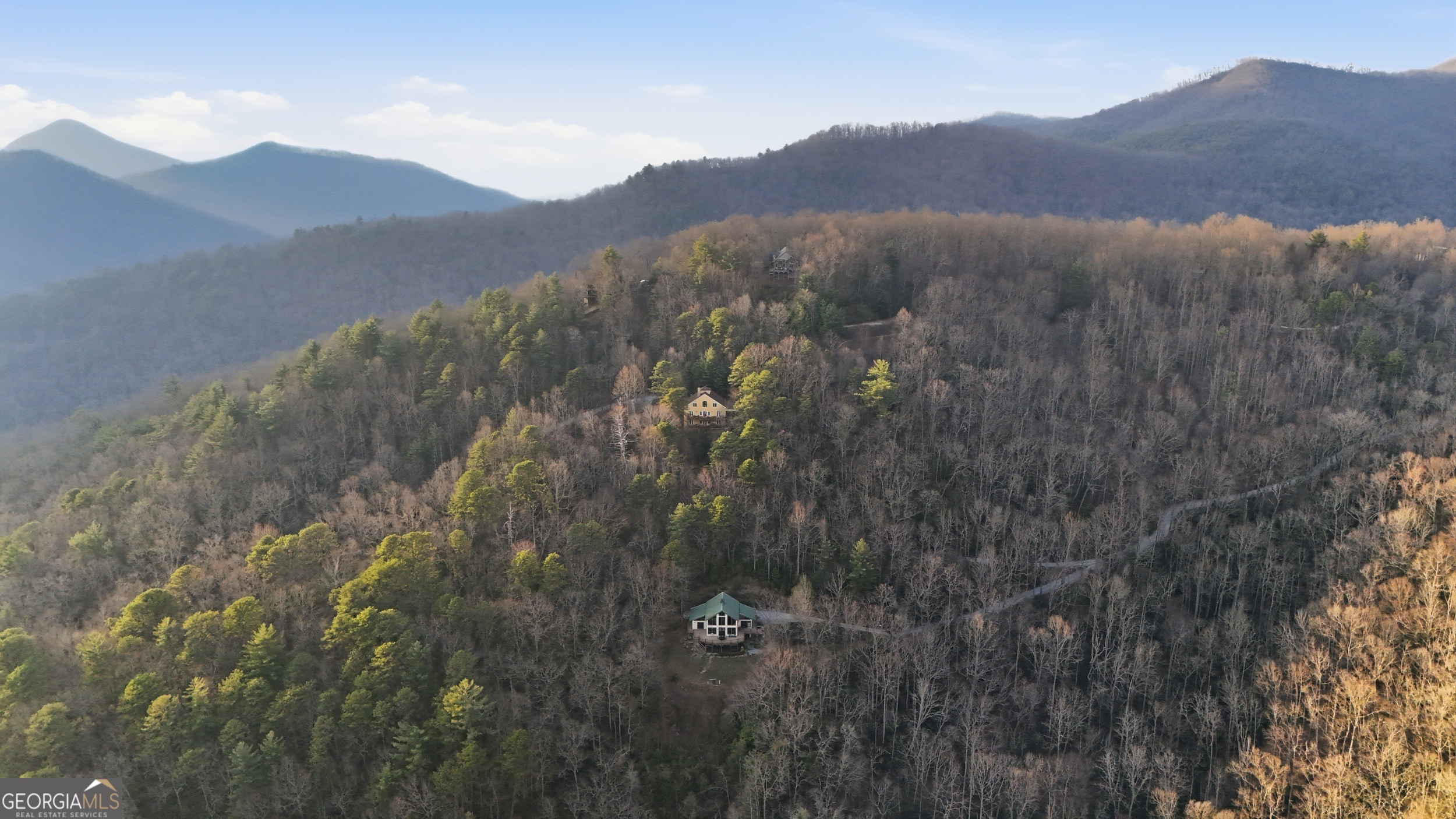526 Grandaddy Still Road Scaly Mountain, NC 28775 - Photo 47 of 65 a view of a forest with mountains in the background