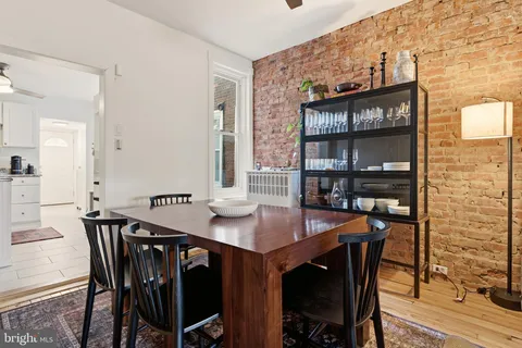 a view of a dining area with furniture