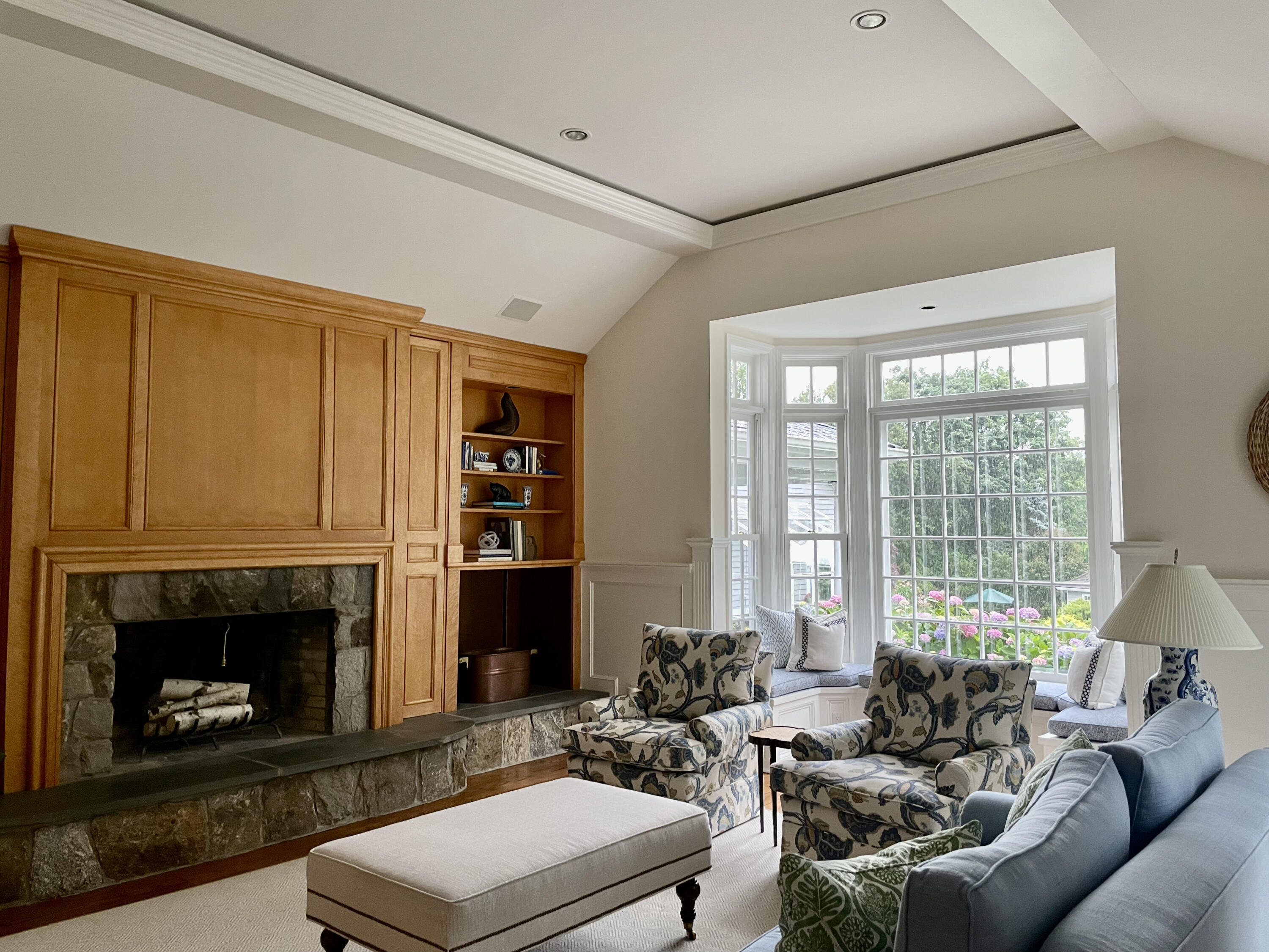 35 Rosebrook Road New Canaan, CT 06840 - Photo 16 of 38 a living room with furniture and a fireplace