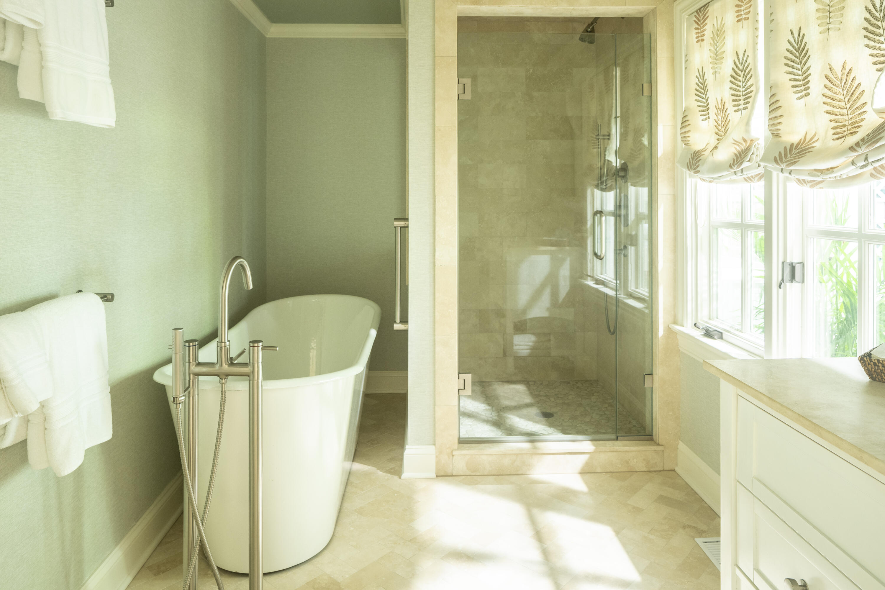 35 Rosebrook Road New Canaan, CT 06840 - Photo 20 of 38 a bathroom with a tub and shower