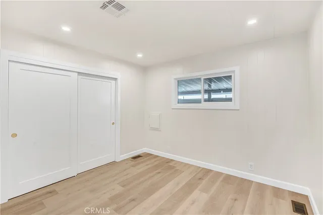 an empty room with a workbench