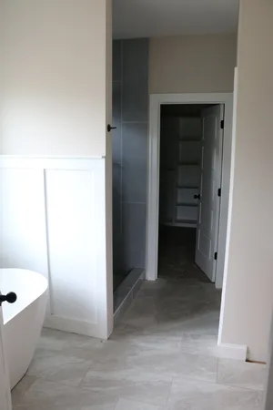 an empty room with a window