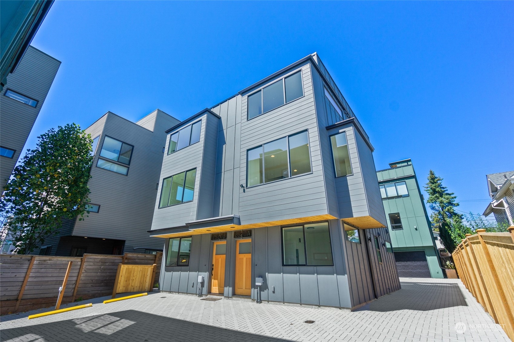 front view of a house with a street