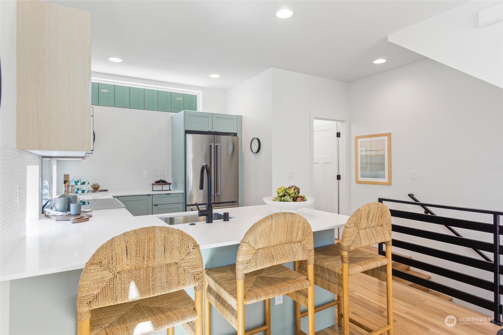 2620 Northwest 62nd Street, Unit B Seattle, WA 98107 - Photo 20 of 34 a dining room with furniture and a mirror