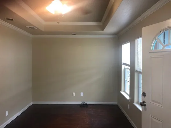 en empty room with windows