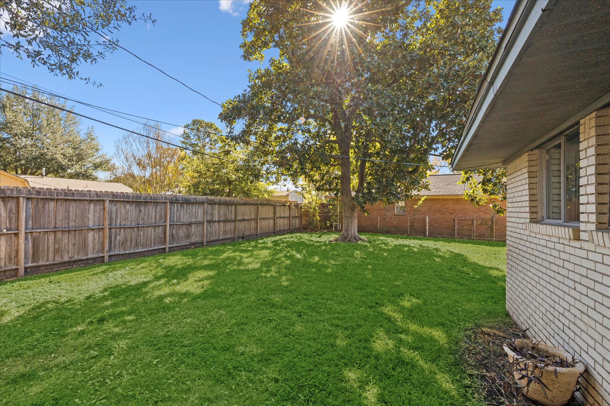 329 Robin Street Deer Park, TX 77536 - Photo 27 of 30 a view of a backyard with a tree