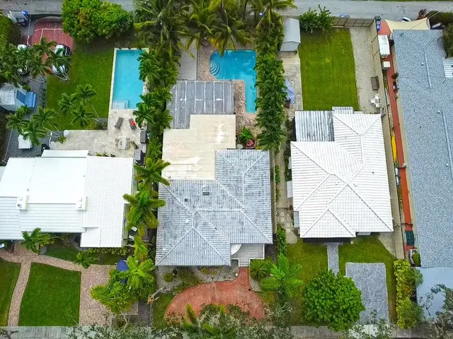 an aerial view of a house