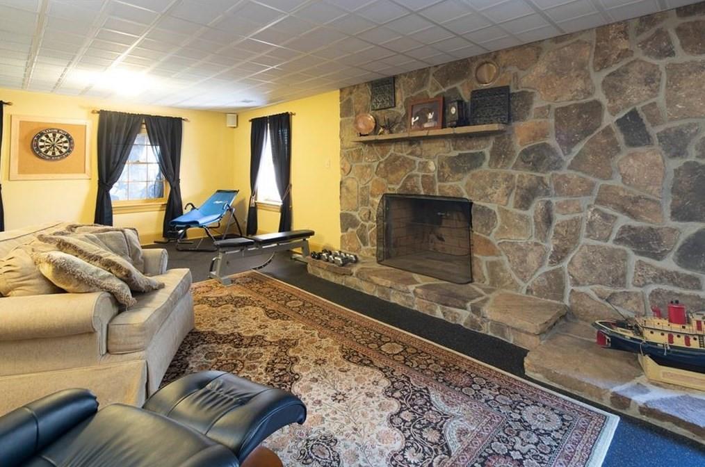 1249 Little Mountain Road Dawsonville, GA 30534 - Photo 20 of 40 a living room with furniture a rug and a fireplace