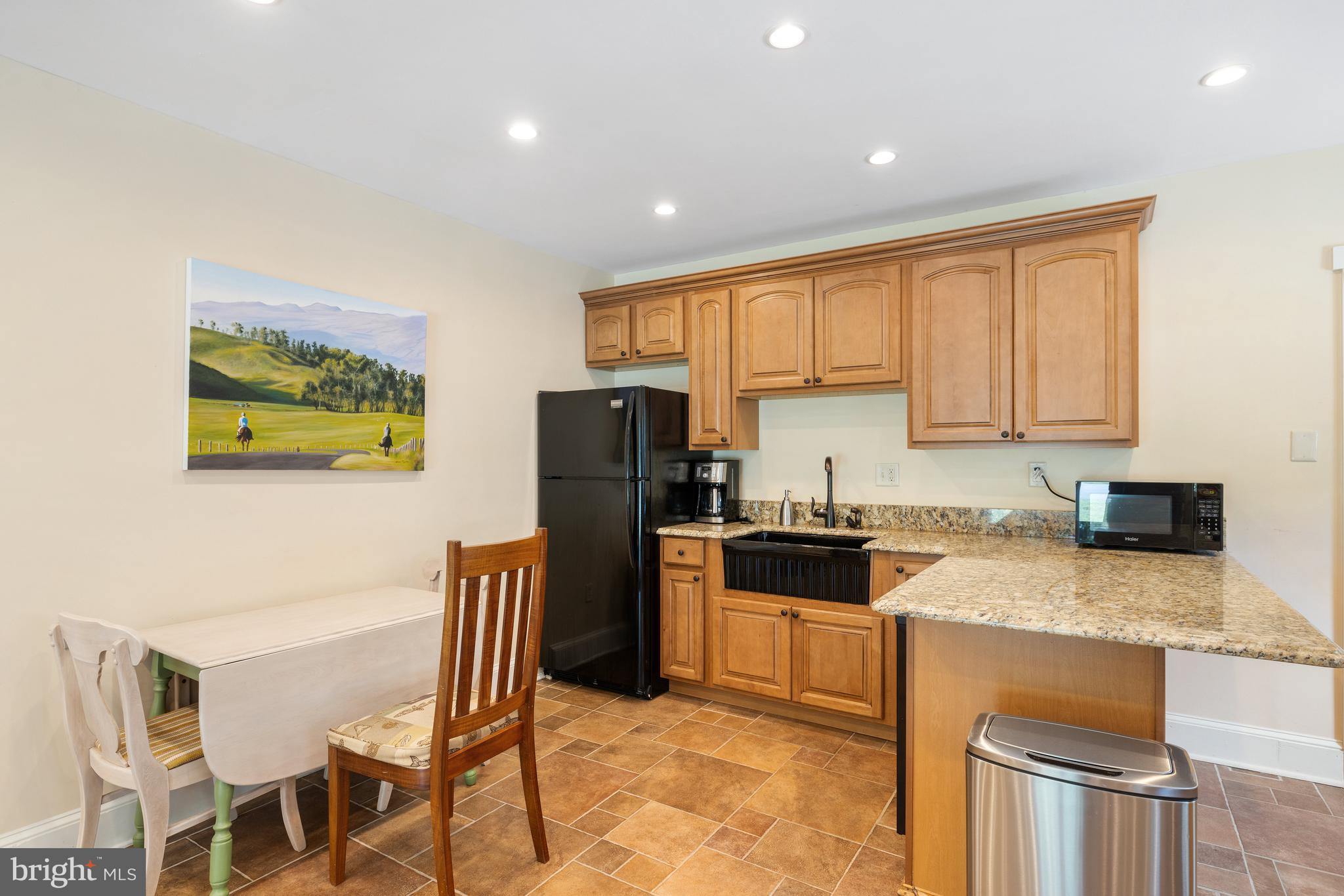 97 Tilthammer Mill Road Boyce, VA 22620 - Photo 51 of 68 a kitchen with granite countertop cabinets stainless steel appliances a stove a dining table and chairs