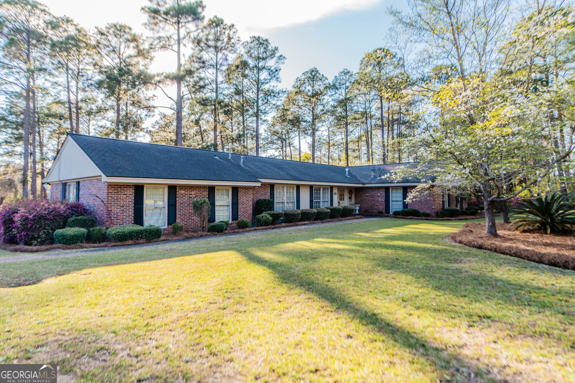 5207 Forest Lake Road Eastman, GA 31023 - Photo 2 of 56 a front view of a house with swimming pool and trees in the background