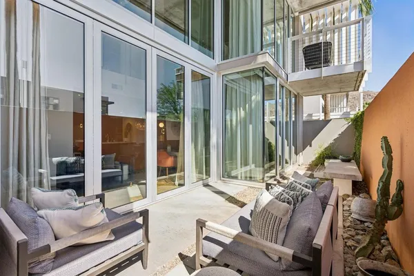 a living room with furniture