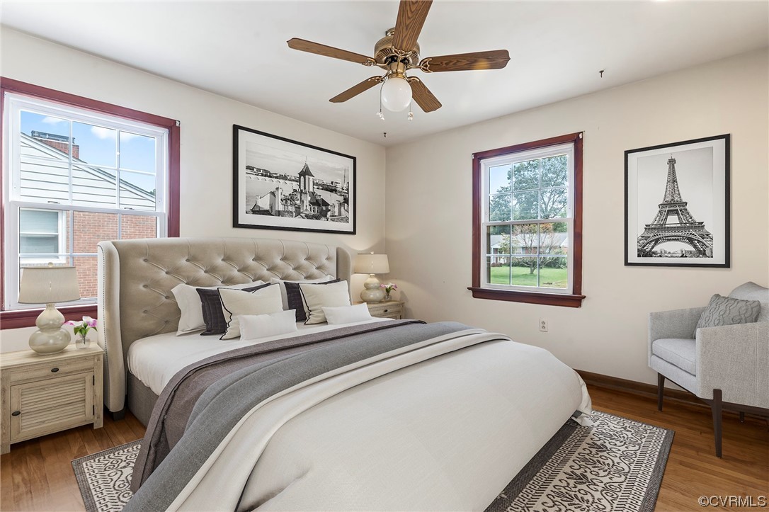 5512 Raleigh Road Henrico, VA 23231 - Photo 5 of 26 Hardwood floored bedroom with ceiling fan