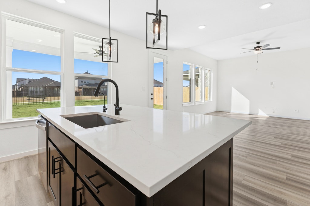 4737 Pleasant Place Round Rock, TX 78665 - Photo 30 of 30 a kitchen with a sink a counter space and wooden floor