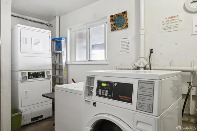 a view of washer and dryer in a utility room