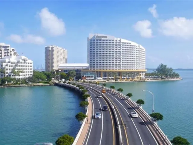 a view of a city with tall buildings