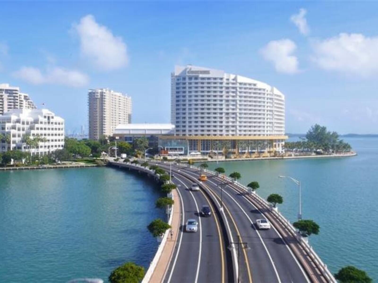 a view of a city with tall buildings