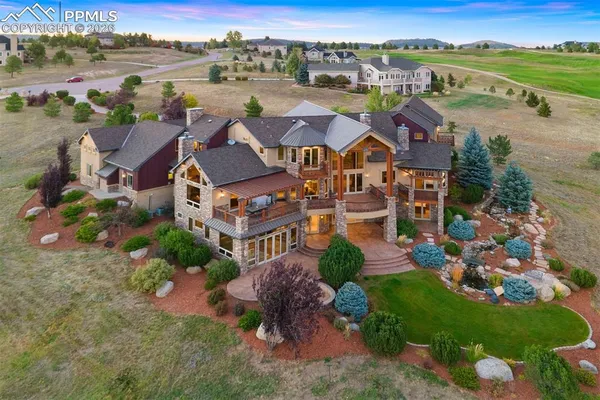 an aerial view of multiple houses