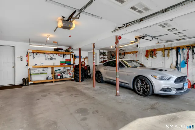 a view of a garage with a garage