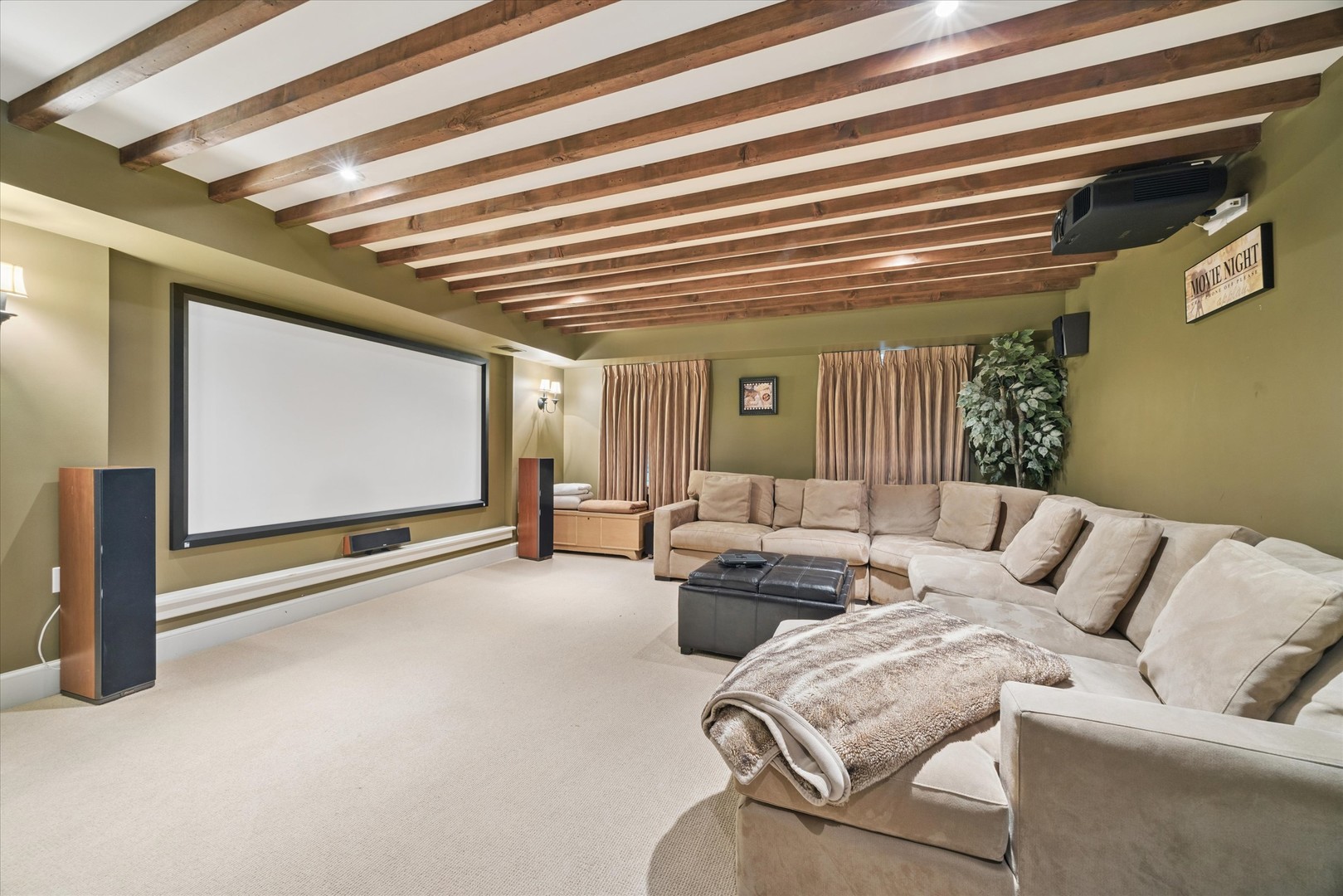 325 Princeton Road Hinsdale, IL 60521 - Photo 39 of 55 a living room with furniture and a projector