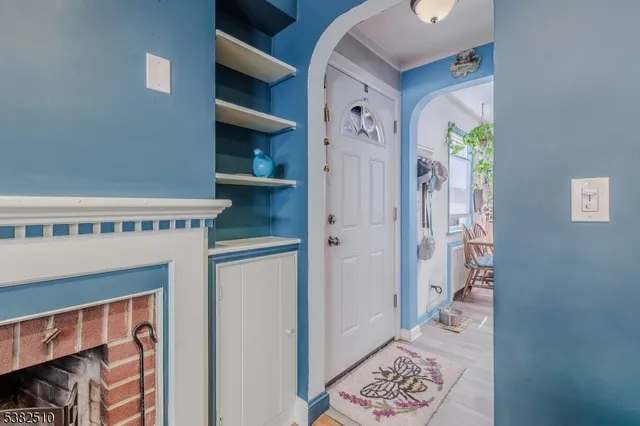 a view of an entryway with a window