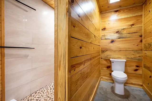 a view of a bathroom with a shower